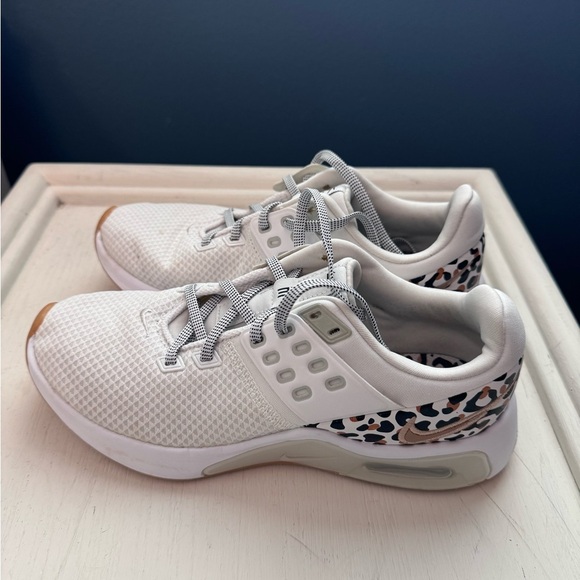 Women's Airmax White and Leopard Print Sneakers - Picture 1 of 10